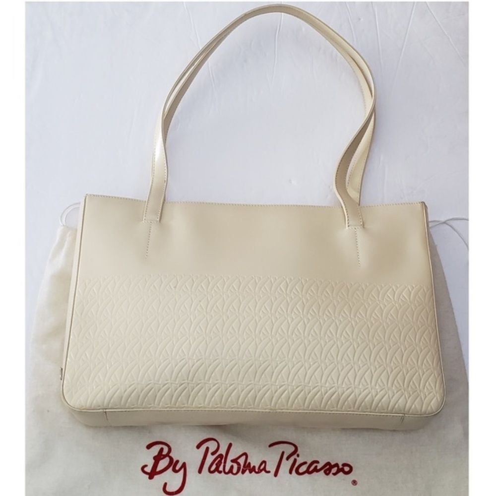 Vintage Paloma Picasso Ivory Leather Shoulder Bag